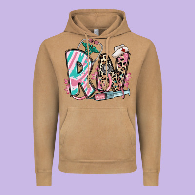 Floral Rn Registered Nurse Vintage Hoodie Designed By Ranaportraitstore
