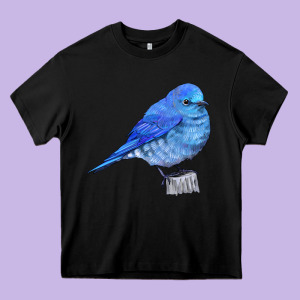 Mountain Bluebird Heavy Core Tee Designed By Lillyallendesigns