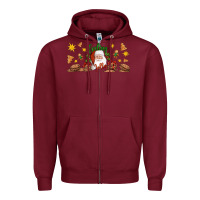 Burgundy Christmas feeling jolly santa Zipper Hoodie - Artiststas
