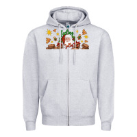Heather Grey Christmas feeling jolly santa Zipper Hoodie - Artiststas