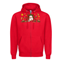 Red Christmas feeling jolly santa Zipper Hoodie - Artiststas
