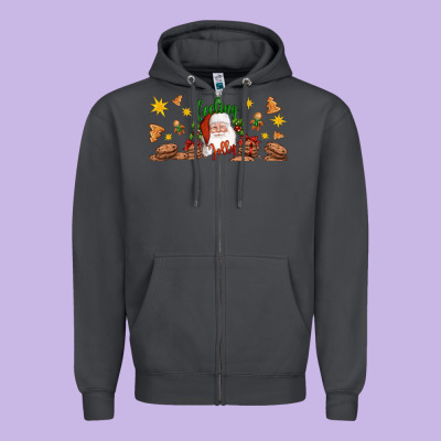 Christmas Feeling Jolly Santa Zipper Hoodie Designed By Artiststas
