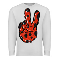 Dove Grey Ladybug Peace Sign Premium Sweatshirt - Jasminsmagicworld