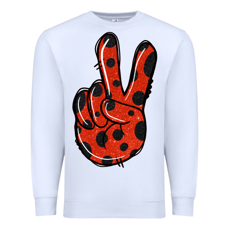 Ladybug Peace Sign Premium Sweatshirt by Jasminsmagicworld | Teevron
