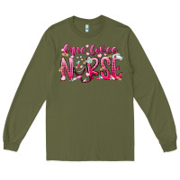 Army Green one loves nurse Long Sleeve Tee - RacoonDesign