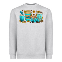 Heather Grey truck coffee cups Heavyweight Sweatshirt - texasbilliewilder
