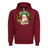 Burgundy Christmas feeling jolly santa Zipper Hoodie - Artiststas