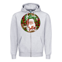 Heather Grey Christmas feeling jolly santa Zipper Hoodie - Artiststas