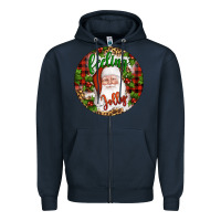 Navy Christmas feeling jolly santa Zipper Hoodie - Artiststas