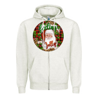 Oatmeal Heather Christmas feeling jolly santa Zipper Hoodie - Artiststas
