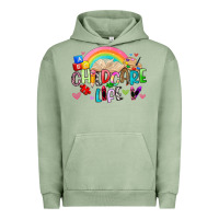 Pigment Oil Green childcare life Urban Hoodie - Artiststas