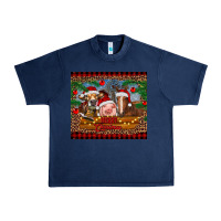 Navy merry christmas cow pig and horse Urban Heavy Tee - RanaPortraitStore