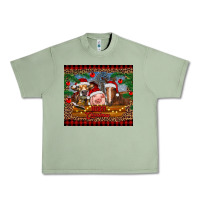 Oil Green merry christmas cow pig and horse Urban Heavy Tee - RanaPortraitStore