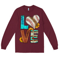 Burgundy western love baseball Long Sleeve Tee - HRA Design Shop