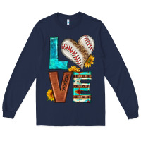 Navy western love baseball Long Sleeve Tee - HRA Design Shop
