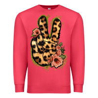 Cardinal Leopard Floral Peace Sign Premium Sweatshirt - Jasminsmagicworld