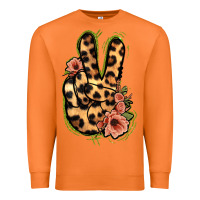 Carrot Leopard Floral Peace Sign Premium Sweatshirt - Jasminsmagicworld