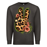 Smoke Leopard Floral Peace Sign Premium Sweatshirt - Jasminsmagicworld