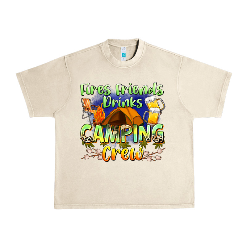 Fires Friends Drinks Camping Crew Urban Heavy Tee by Zillion Design Studio | Teevron