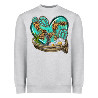 Turquoise Western Heart With Horseshoe Heavyweight Sweatshirt | Teevron