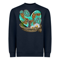 Navy turquoise western heart with horseshoe Heavyweight Sweatshirt - texasbilliewilder