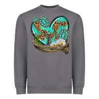 Storm turquoise western heart with horseshoe Heavyweight Sweatshirt - texasbilliewilder
