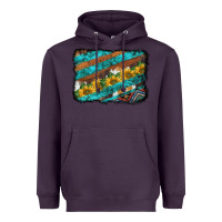 Plum western aztec sunflowers turquoise cowhide background Heavyweight Hoodie - BarkalooDesign