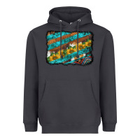 Smoke western aztec sunflowers turquoise cowhide background Heavyweight Hoodie - BarkalooDesign