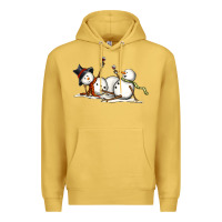 Antique Gold snowman with wine Premium Hoodie - MaliasSmallBusiness