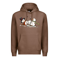 Chestnut snowman with wine Premium Hoodie - MaliasSmallBusiness