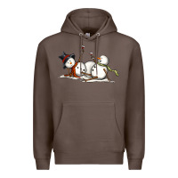 Coffee snowman with wine Premium Hoodie - MaliasSmallBusiness
