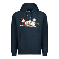 Navy snowman with wine Premium Hoodie - MaliasSmallBusiness
