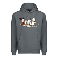 Rock snowman with wine Premium Hoodie - MaliasSmallBusiness