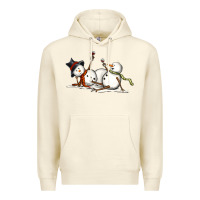 Sandshell snowman with wine Premium Hoodie - MaliasSmallBusiness