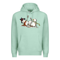 Seafoam snowman with wine Premium Hoodie - MaliasSmallBusiness