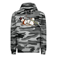 Slate Camo snowman with wine Premium Hoodie - MaliasSmallBusiness