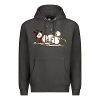 Smoke snowman with wine Premium Hoodie - MaliasSmallBusiness