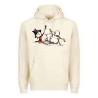 Tofu snowman with wine Premium Hoodie - MaliasSmallBusiness
