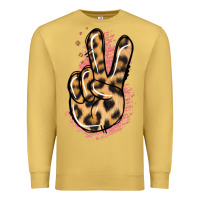 Antique Gold Pink Glitter Leopard Peace Sign Premium Sweatshirt - Jasminsmagicworld
