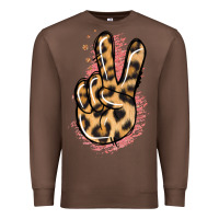 Chestnut Pink Glitter Leopard Peace Sign Premium Sweatshirt - Jasminsmagicworld