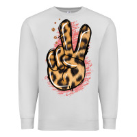 Dove Grey Pink Glitter Leopard Peace Sign Premium Sweatshirt - Jasminsmagicworld