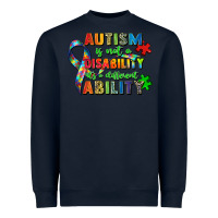 Navy autism is not a disability its a different ability Heavyweight Sweatshirt - Zillion Design Studio