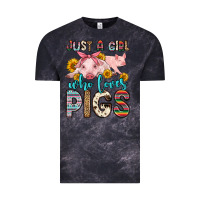 Cloud Black just a girl who loves pigs Vintage Tee - Zillion Design Studio