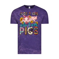 Cloud Purple just a girl who loves pigs Vintage Tee - Zillion Design Studio