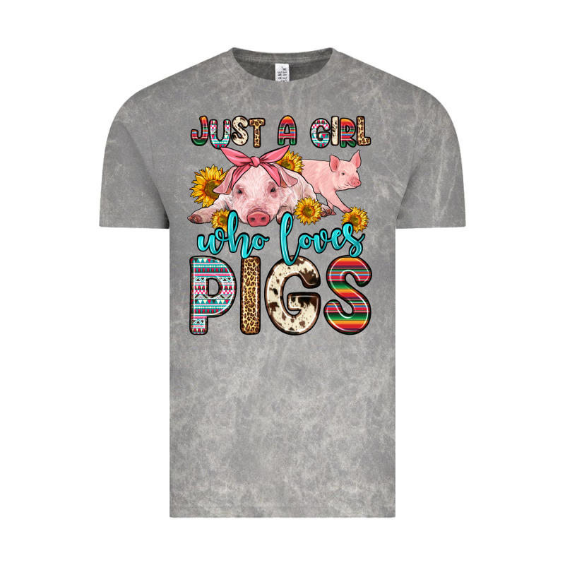 Just A Girl Who Loves Pigs Vintage Tee by Zillion Design Studio | Teevron
