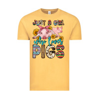 Vintage Mustard just a girl who loves pigs Vintage Tee - Zillion Design Studio