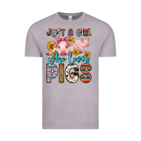 Vintage Zinc just a girl who loves pigs Vintage Tee - Zillion Design Studio
