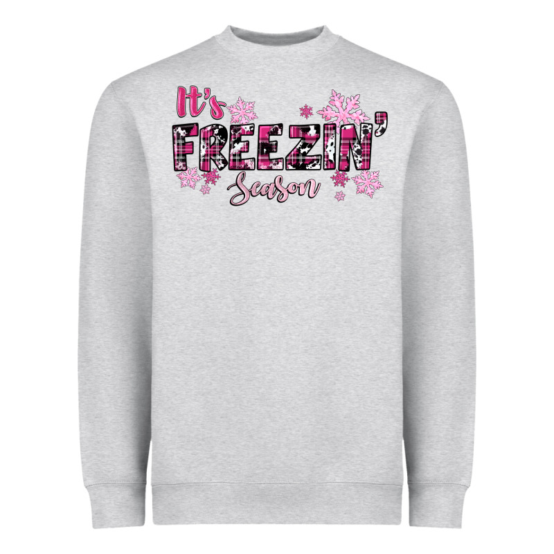 It's Freezin Season Pink Christmas Heavyweight Sweatshirt by RanaPortraitStore | Teevron