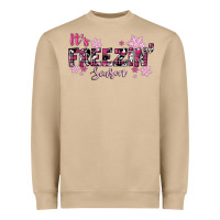 Mushroom It's Freezin Season Pink Christmas Heavyweight Sweatshirt - RanaPortraitStore