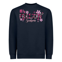 Navy It's Freezin Season Pink Christmas Heavyweight Sweatshirt - RanaPortraitStore